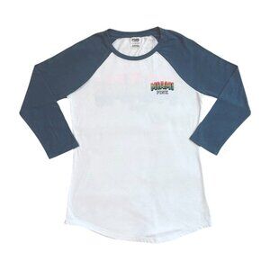 Pink Victorias Secret 3/4 Sleeve MIAMI Top, XS, Grey/White, EUC!